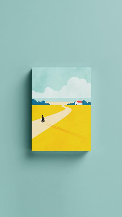 Libreta Campo amarillo Chica en bici