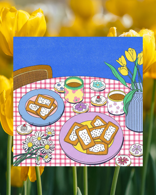 Daisy Tulip Toast Print