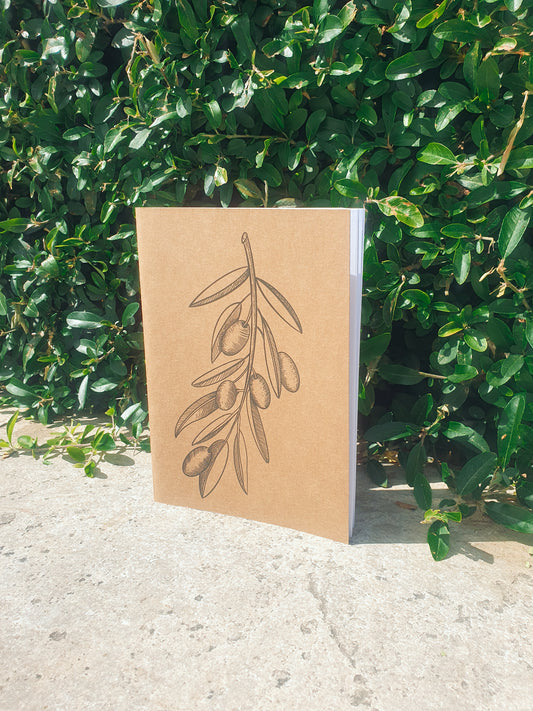 Botanical Olive Notebook - A6 small