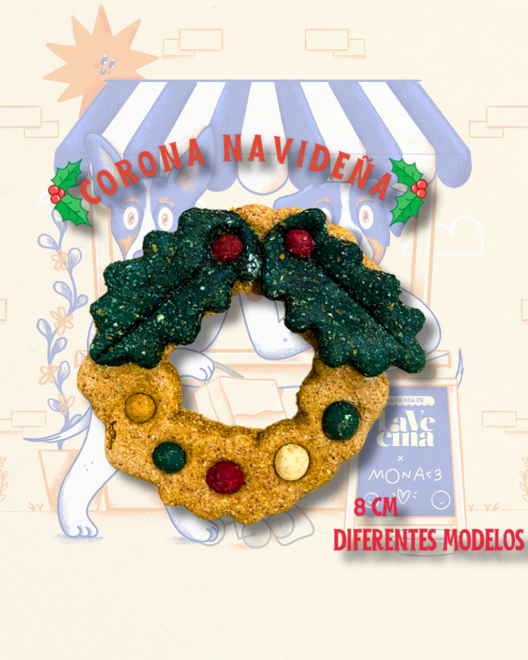 Corona navideña - Galleta de Navidad pa perros y gatos 🐶 🐱