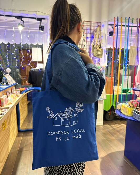 Totebag Azul La Vecina * Comprar Local es lo más