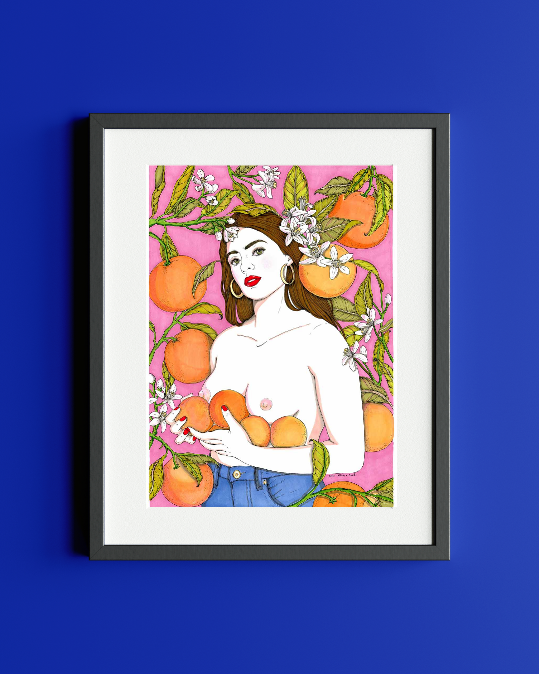 A3 sheet Woman with oranges