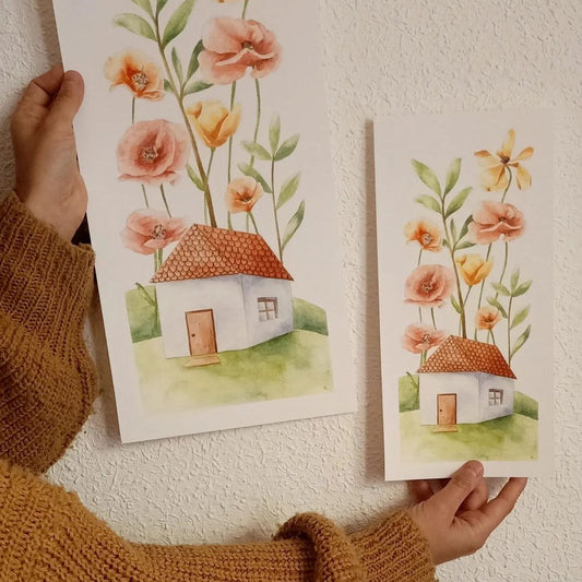 Little house that blooms small size print