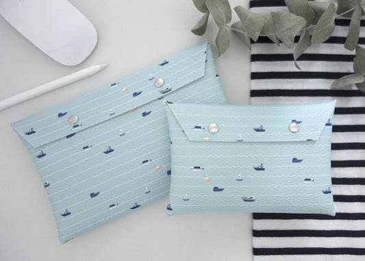 Leatherette case - Blue Boats