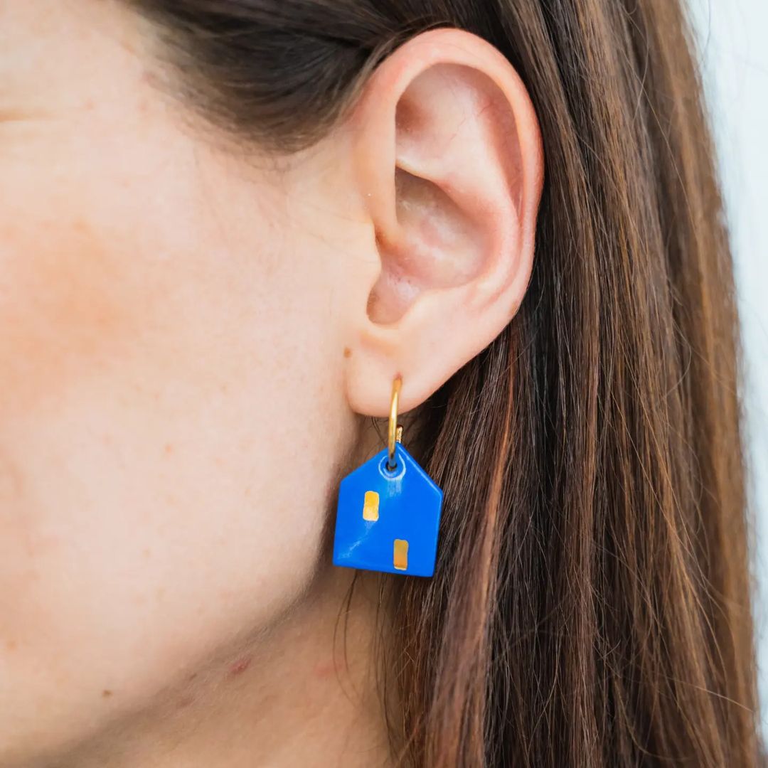 Neighboring Blue Porcelain Casitas Earrings