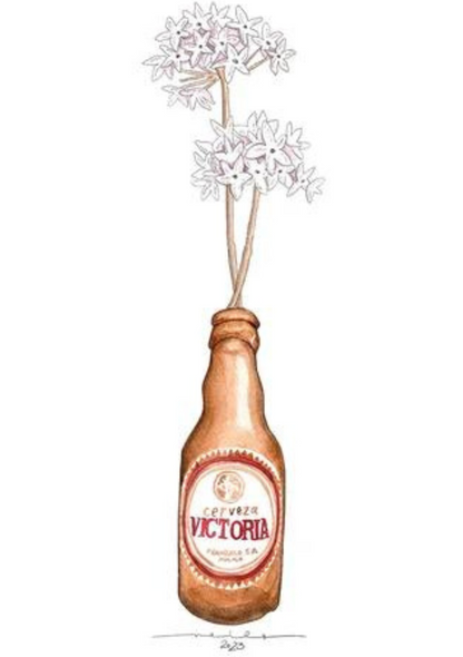 Victoria Bottle Print with Flowers