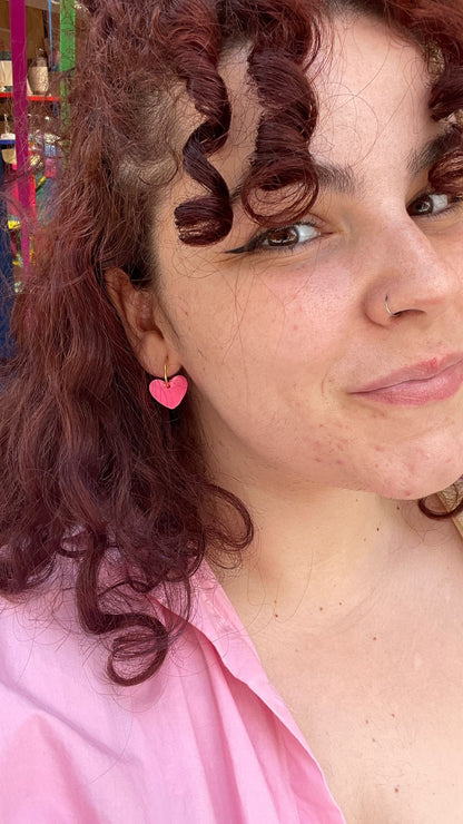 Pink Heart Earrings