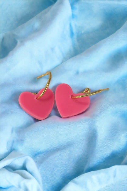 Pink Heart Earrings