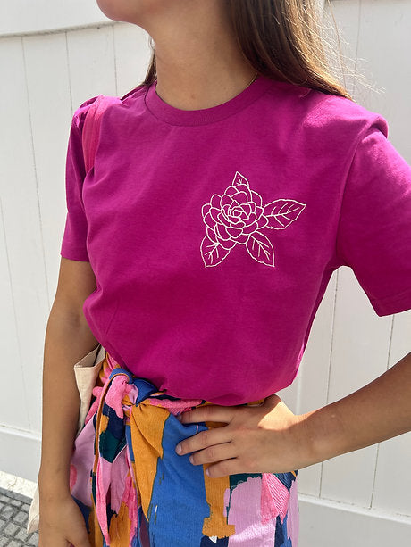 CAMELIA T-shirt - Embroidered Flower