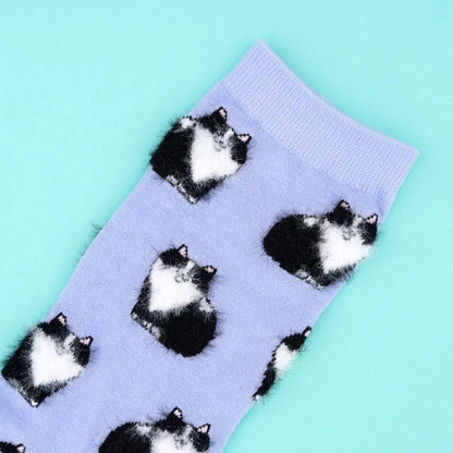 Lilac socks Black cats