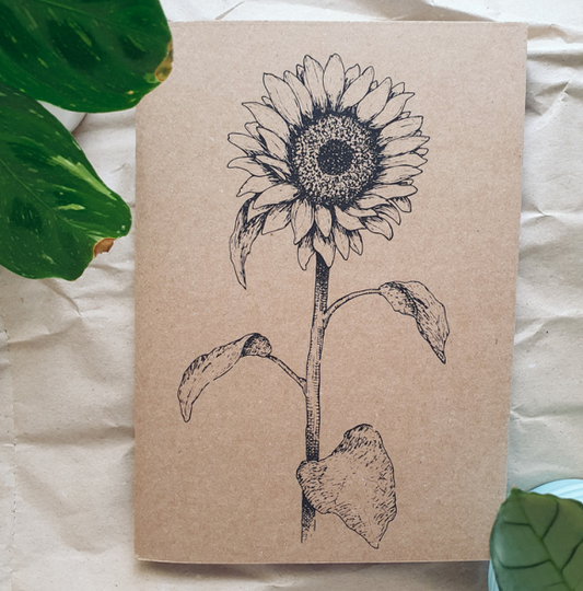 Botanical Sunflower Notebook - A5 large