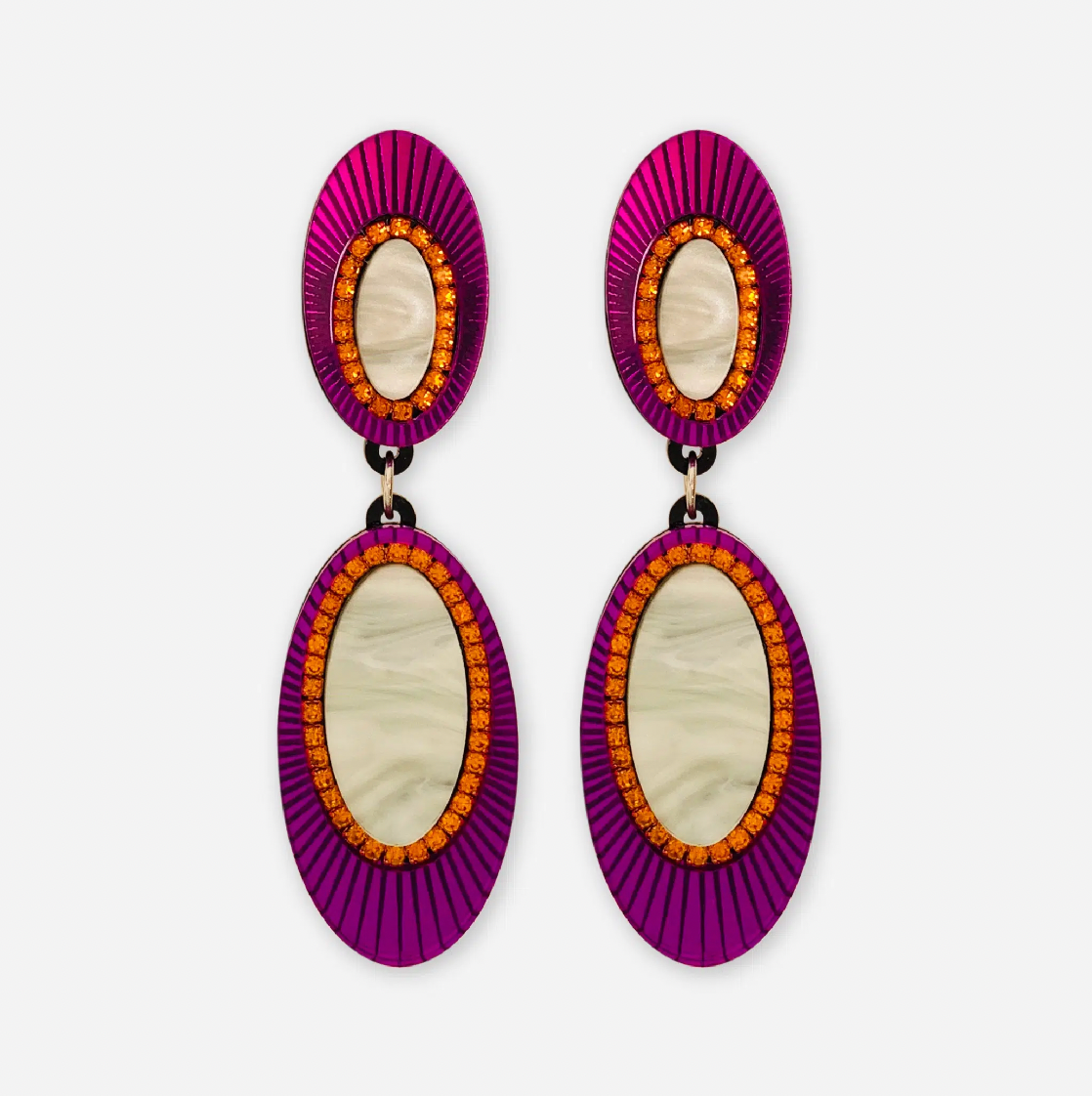 Pendientes Cleopatra Morado ovalado