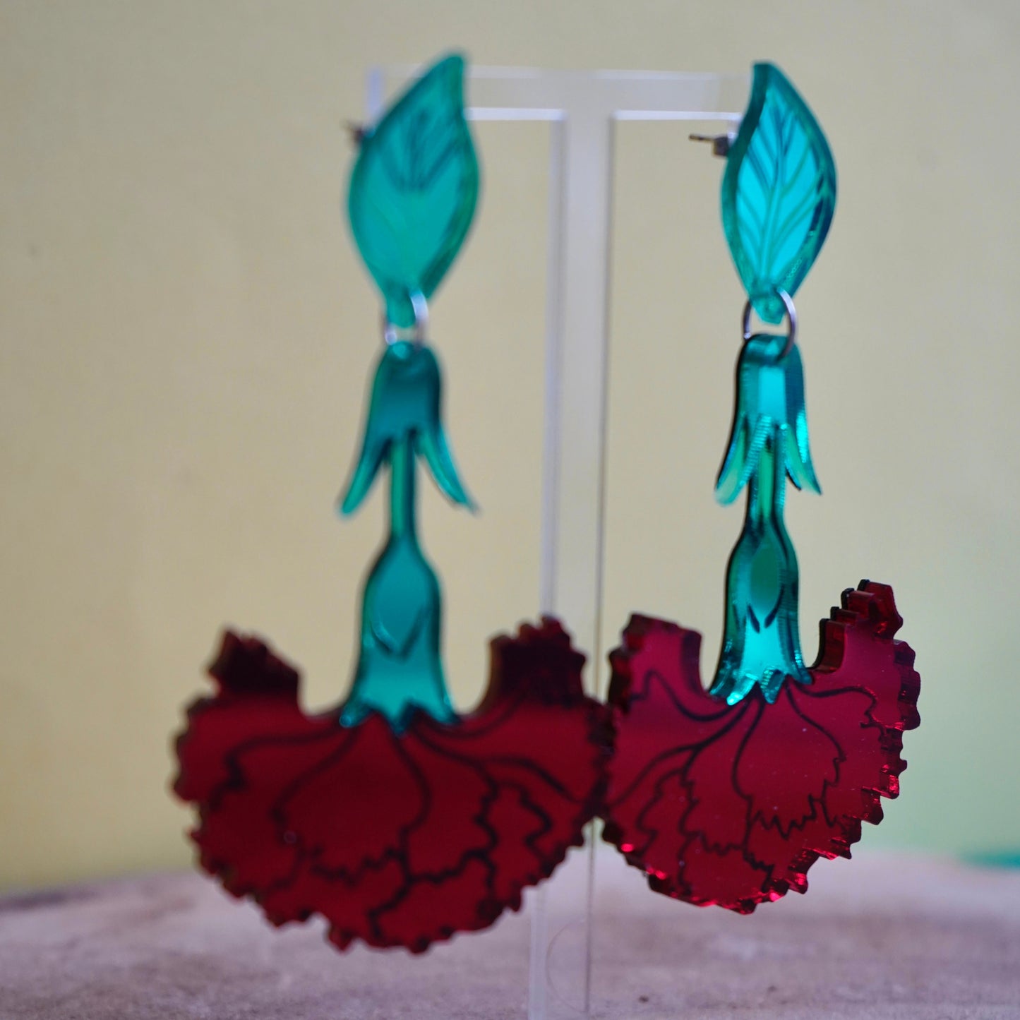 Pendientes clavel grande