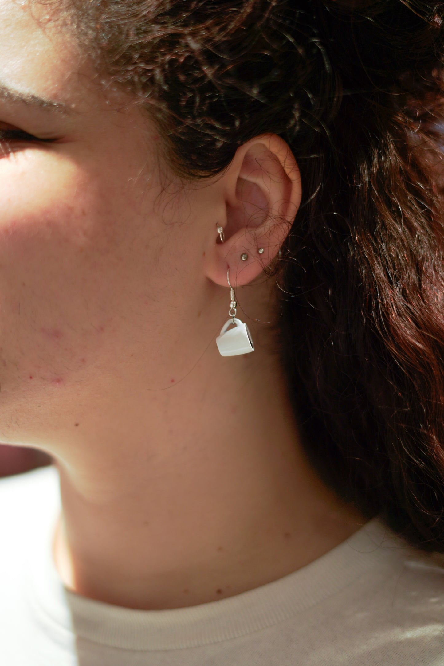 Coffee pot and cup earrings