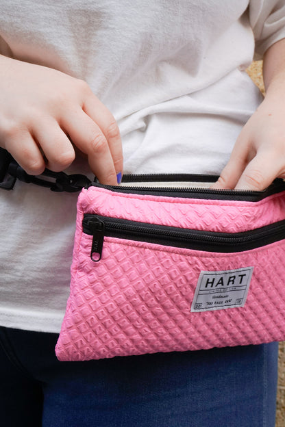 Basic Crossbody Fanny Pack - Textured Bubblegum Pink