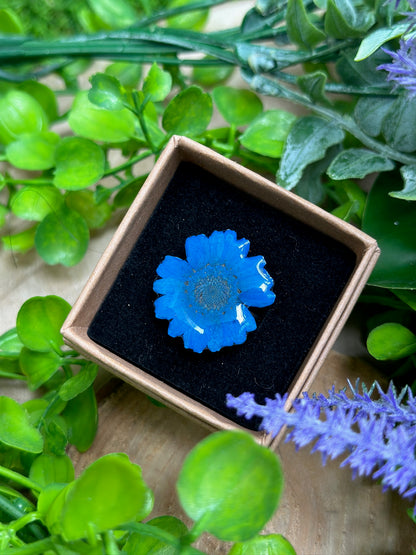 Blue Daisy Flower Ring