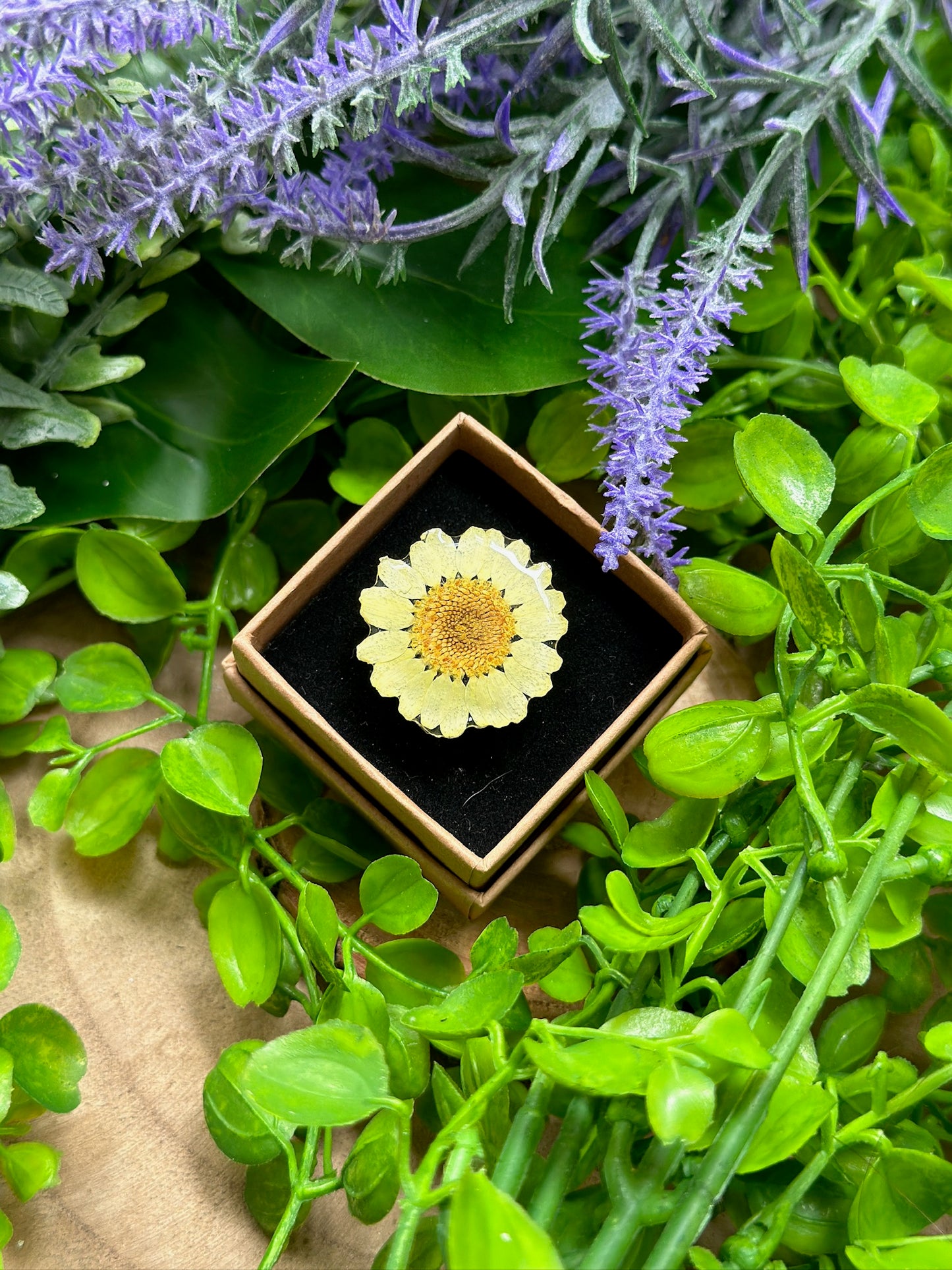 Yellow Daisy Flower Ring