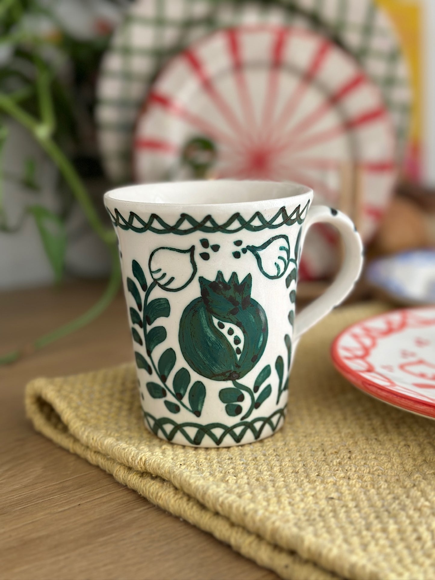 Ceramic mug - Green pomegranate