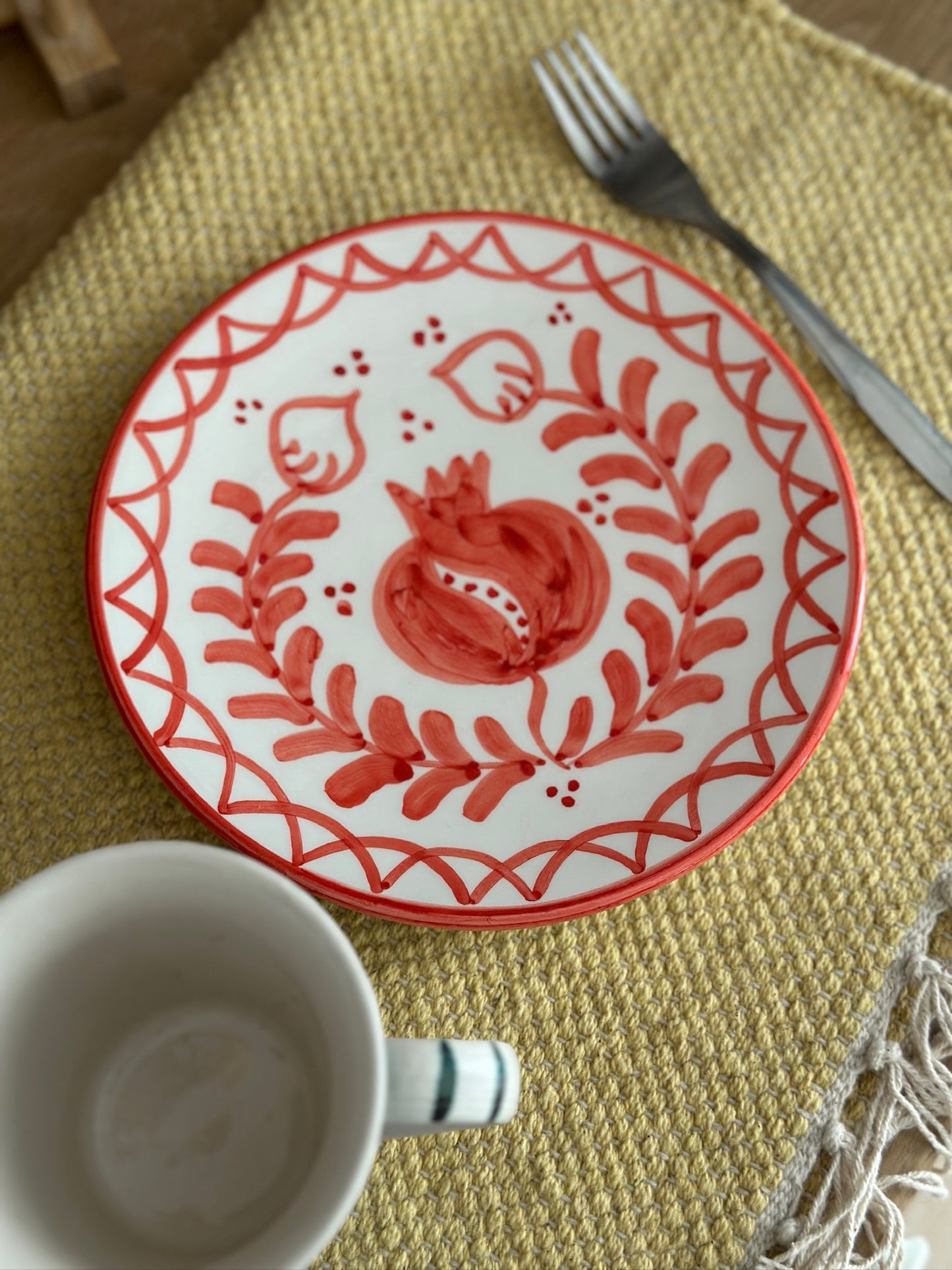 Plato cerámica - Granada roja
