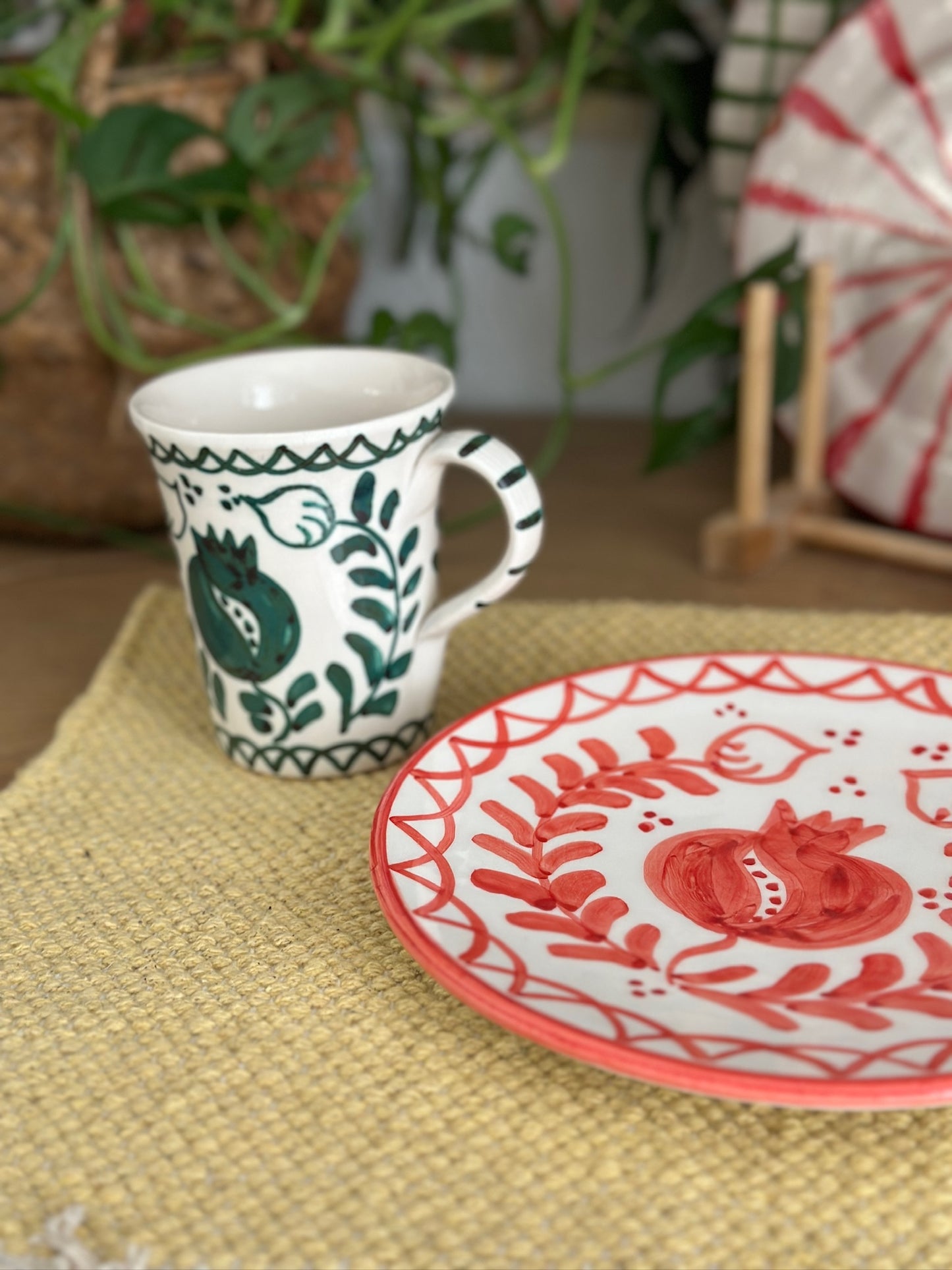 Ceramic mug - Green pomegranate