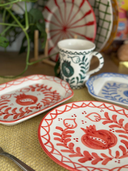 Plato cerámica - Granada roja