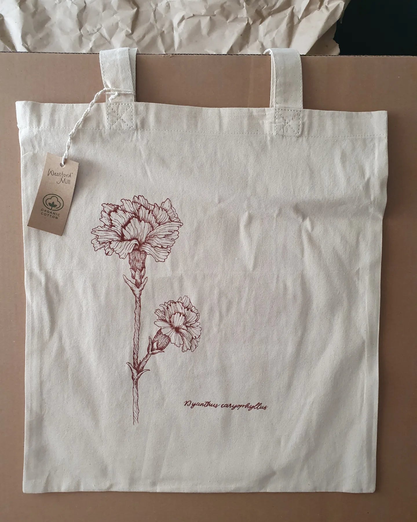 Botanical Carnation Totebag