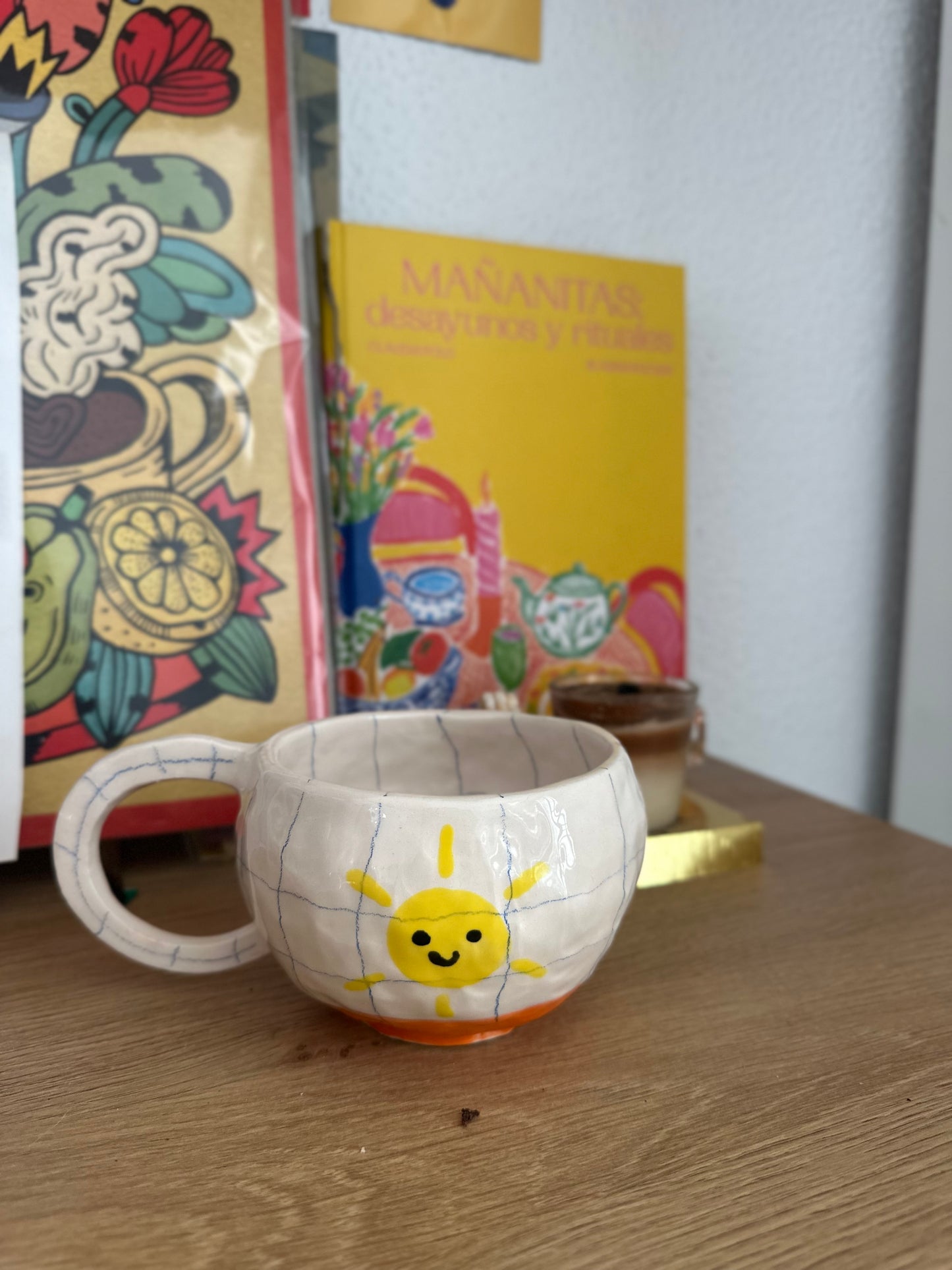 Drawing of a sun in the notebook Mug