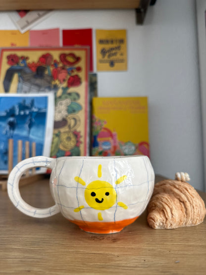 Drawing of a sun in the notebook Mug