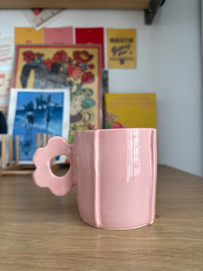 Funky mug with flower handle