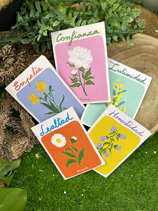 Pack postales Amigas y Flores