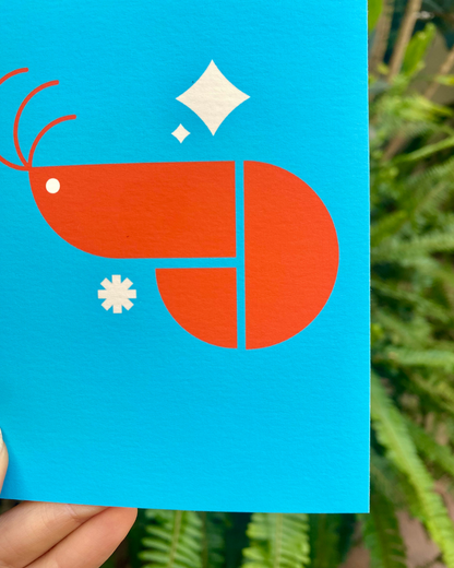 Polygonal Prawn Postcard