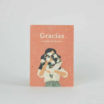 Postal plantable - Gracias, no dejes de florecer