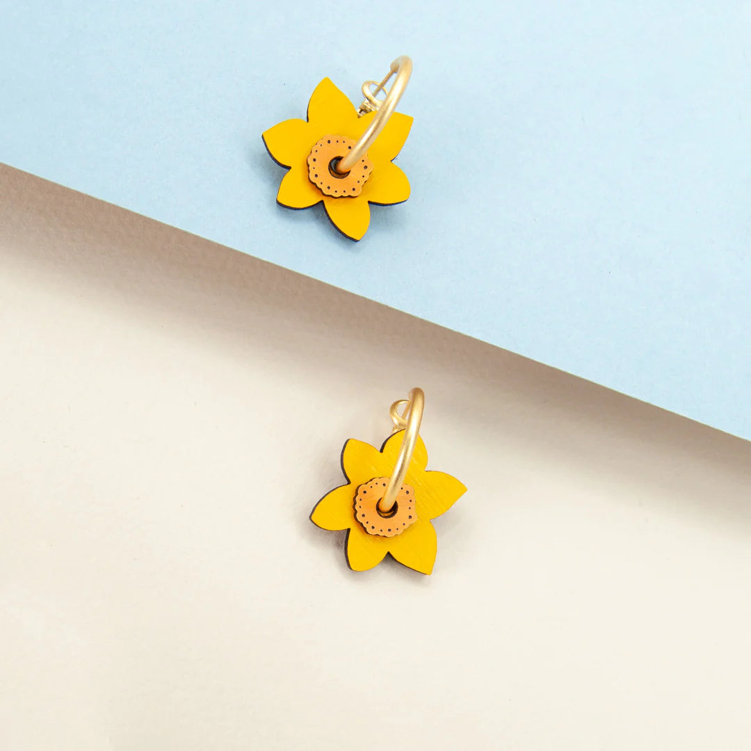 Narcissus earrings - yellow flower