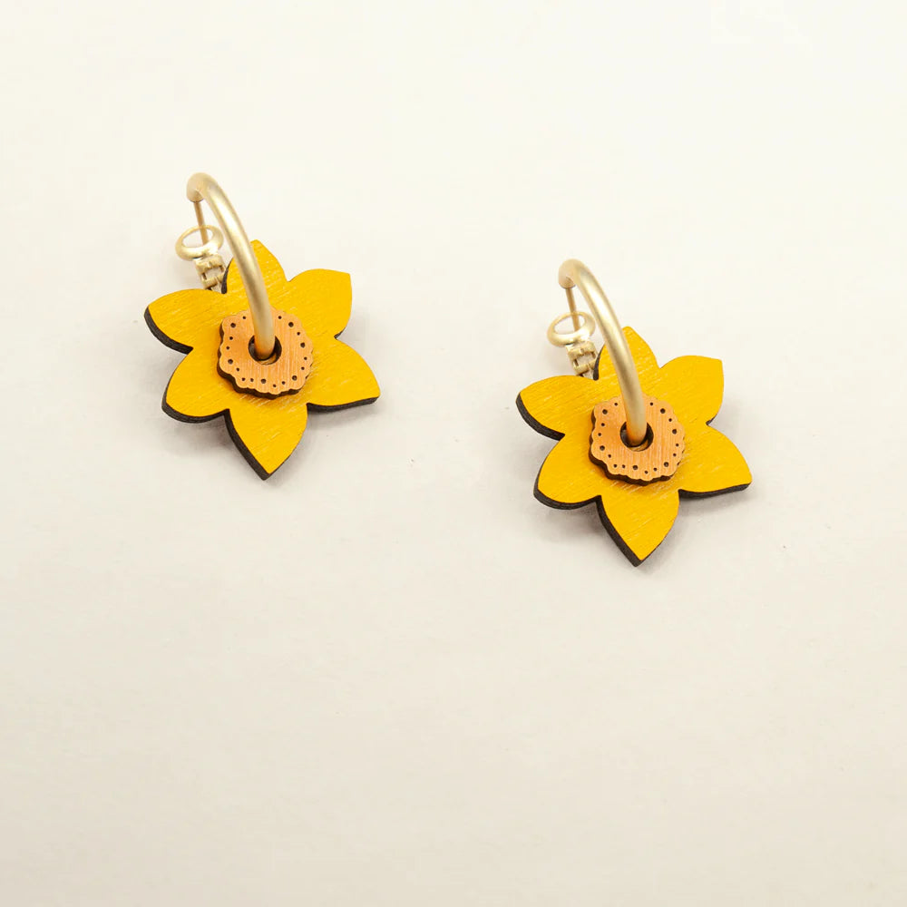 Narcissus earrings - yellow flower