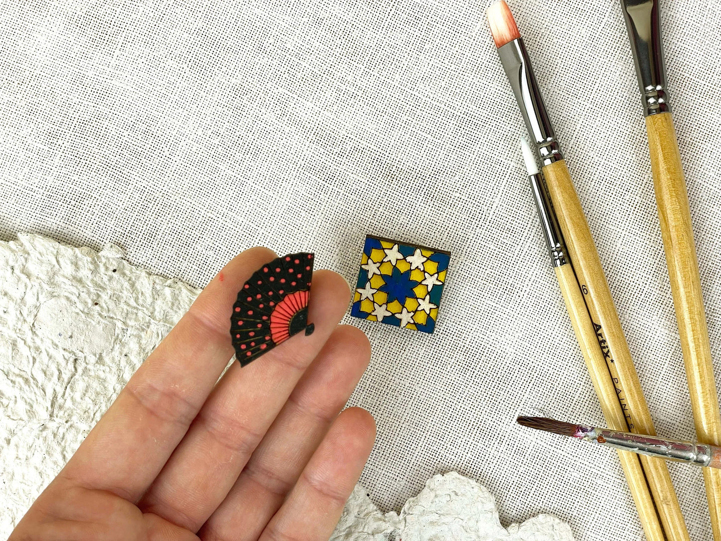 Broche Abanico + azulejo andaluz