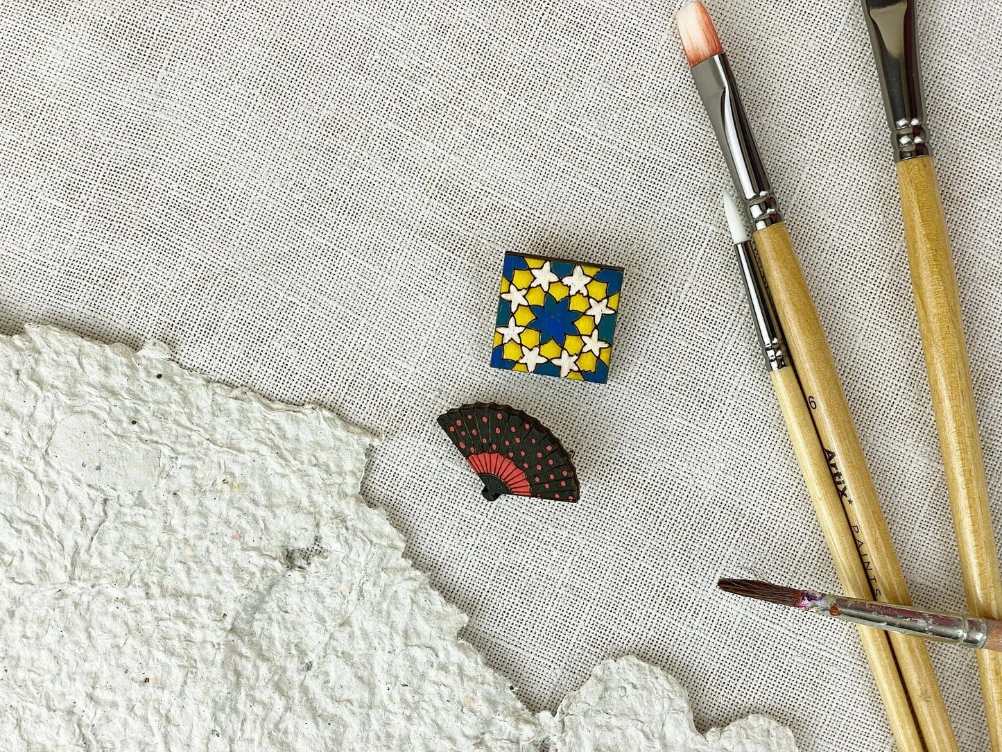 Broche Abanico + azulejo andaluz