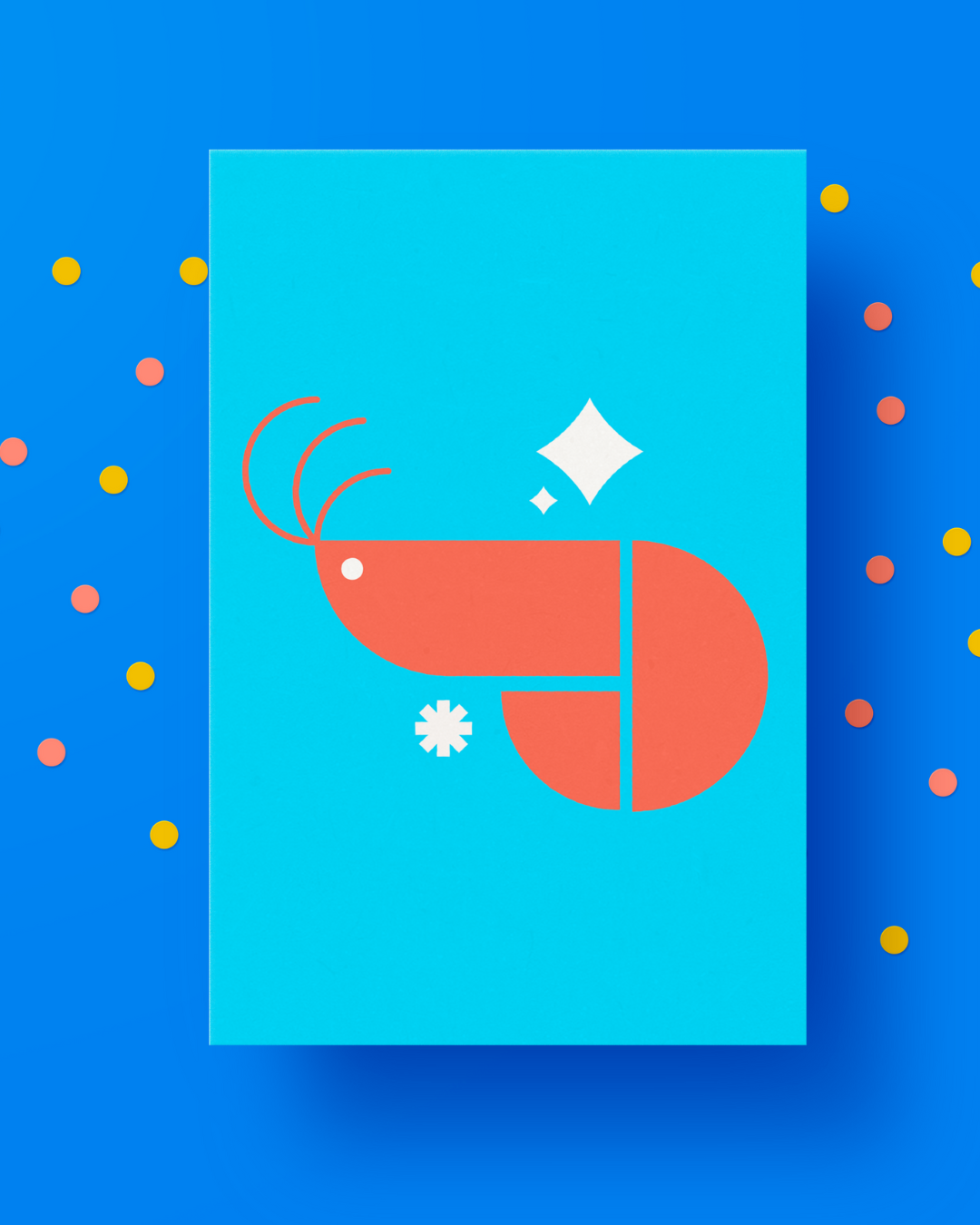 Polygonal Prawn Postcard