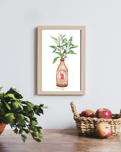 Cruzcampo Bottle Print with Flowers