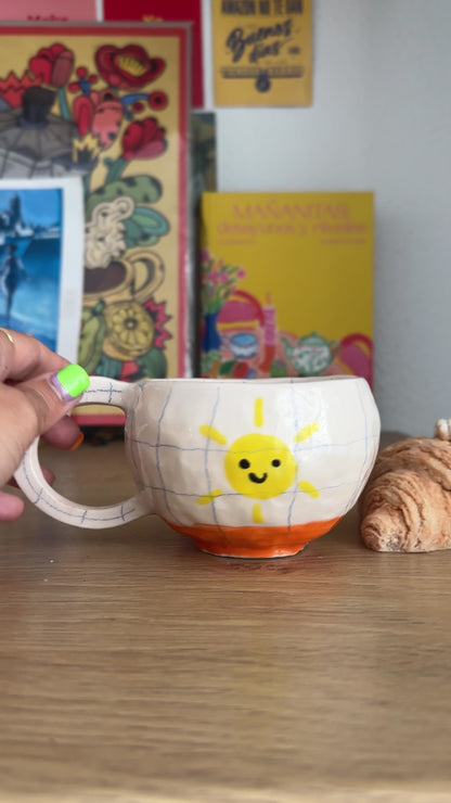 Drawing of a sun in the notebook Mug