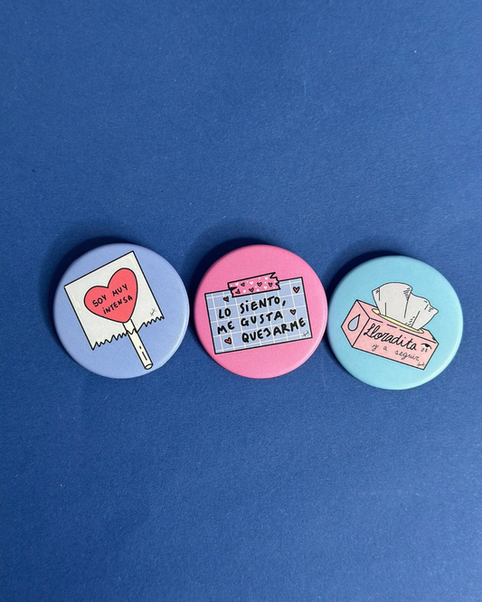 Pack 3 Chapas Intensa + Lloradita + Quejarme - Sorry not sorry