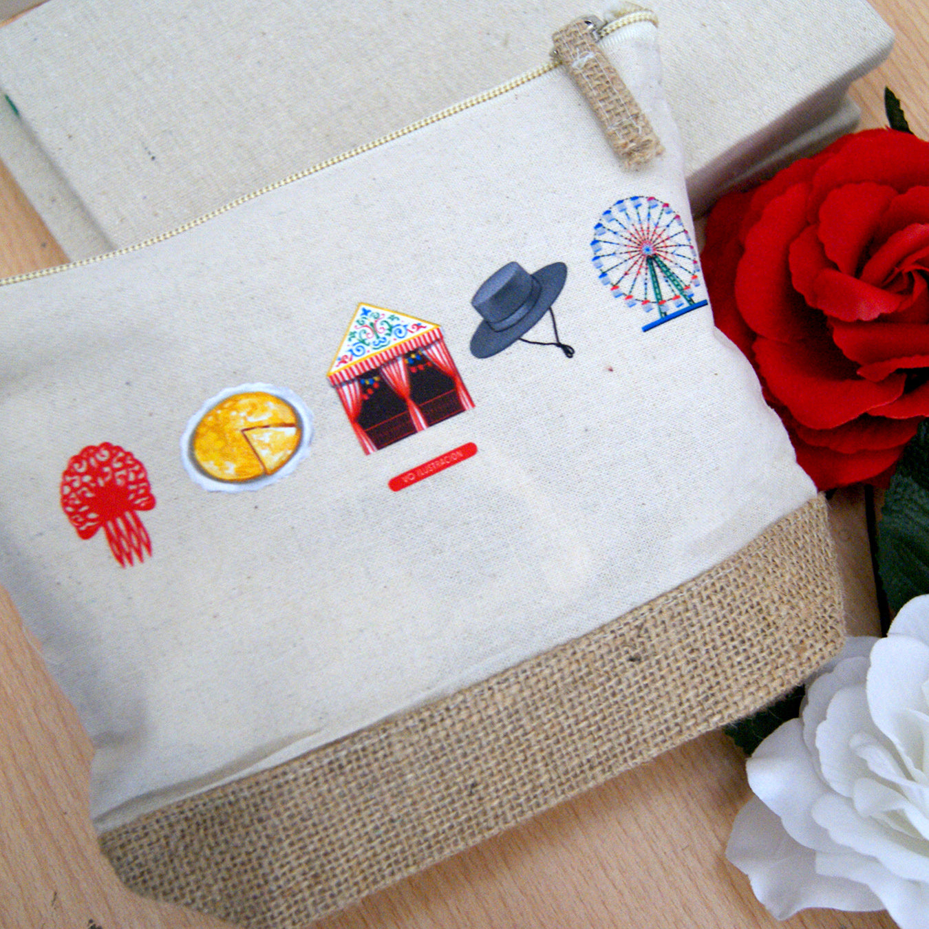 Jute toiletry bag Grandma - Sewing and unstitching my girl is learning