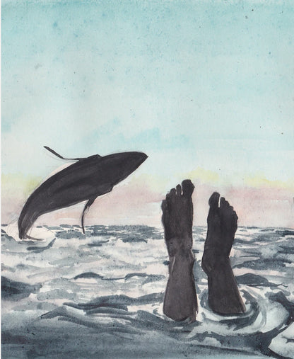 Swimming with whales print x Corre Fati Corre